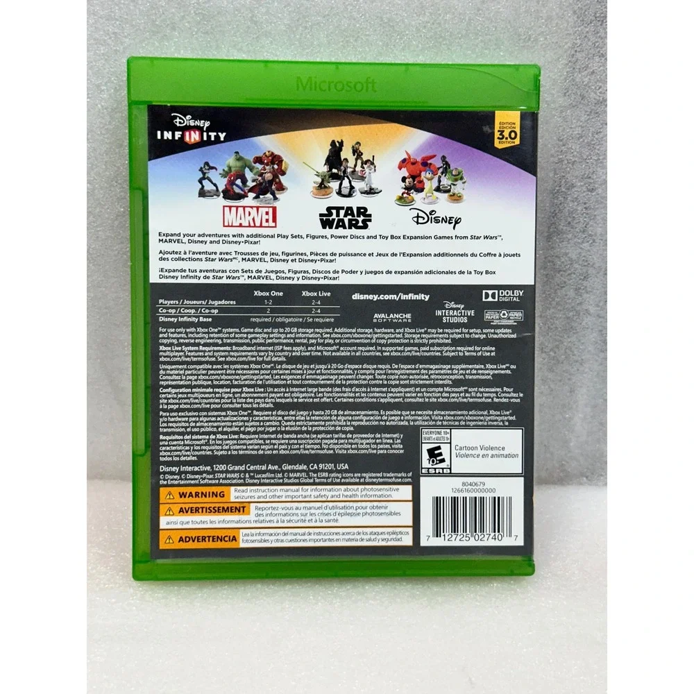 Disney Infinity 3.0 Edition Video Game‎ for Xbox One Complete Disc Case